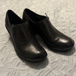Born Black Leather Mules